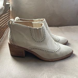 White Suede Madewell Ankle Booties